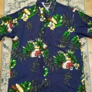 Vintage Canopy Hawaiian Mens Button Down Shirt L
